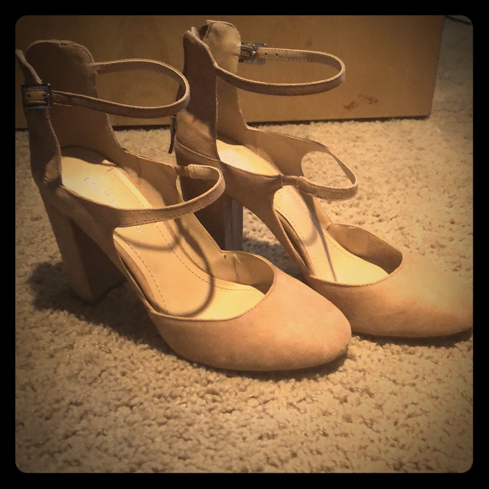 BCBGeneration Nude Suede strap heels